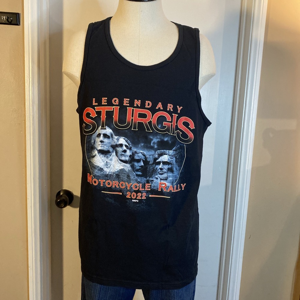 Sturgis Motorcycle Rally 2022 Mens Tank top Mount Rushmore Double Sided Large‎ L